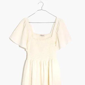 Linen-Blend Lucie Smocked Midi Dress